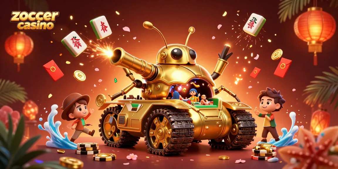 Engage with zoccer casino's thrilling miniatures, featuring a golden beetle tank and dynamic game elements.