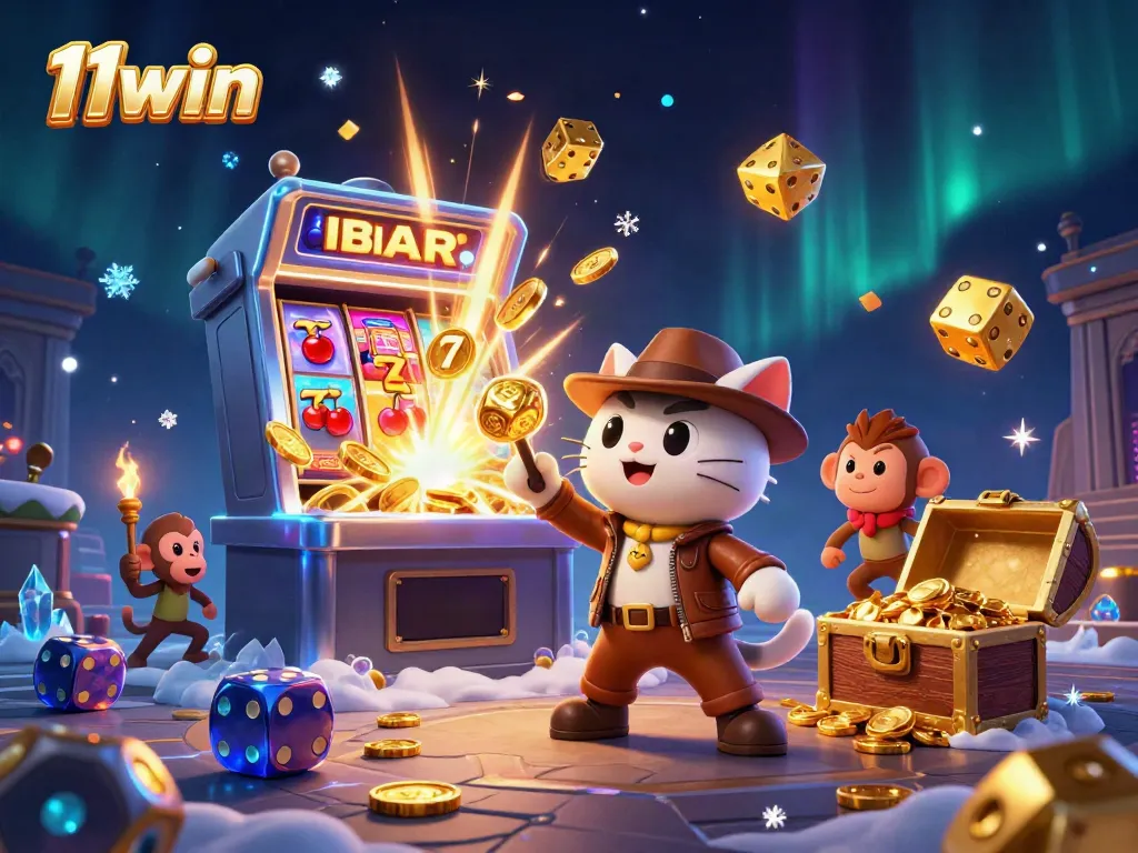 Experience thrilling entertainment at 11win with a cat archaeologist discovering casino treasures.