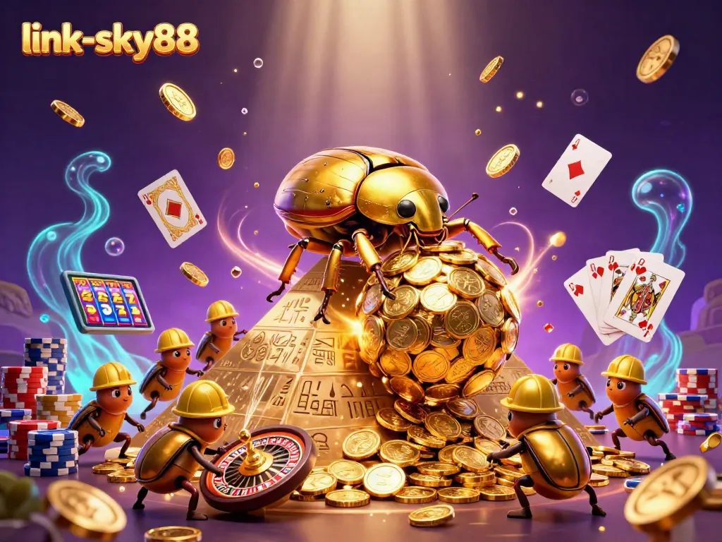 Engage with the dynamic link-sky88 gaming world featuring golden coins and vibrant casino action.
