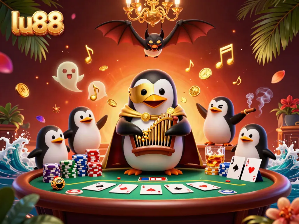 Experience the excitement of lu88 with our vibrant 3D penguin playing casino games.